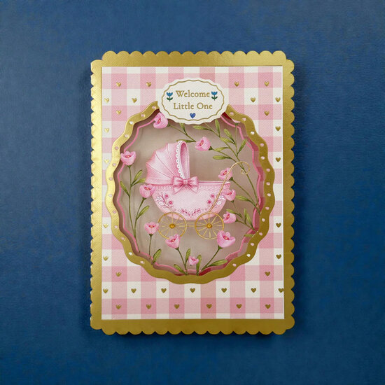 AL327 Laser uitgesneden wenskaart - welcome little one - roze | Alljoy design | Mano cards groothandel