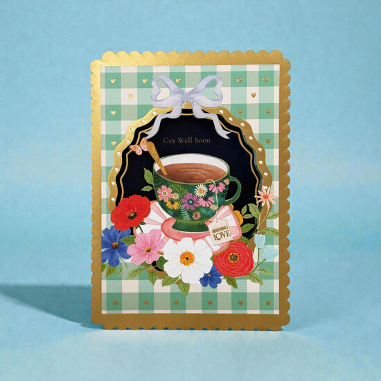 AL330 Laser uitgesneden wenskaart - get well soon | Alljoy design | Mano cards groothandel