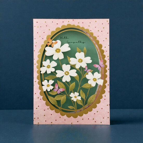 AL331 Laser uitgesneden wenskaart - with sympathy| Alljoy design | Mano cards groothandel