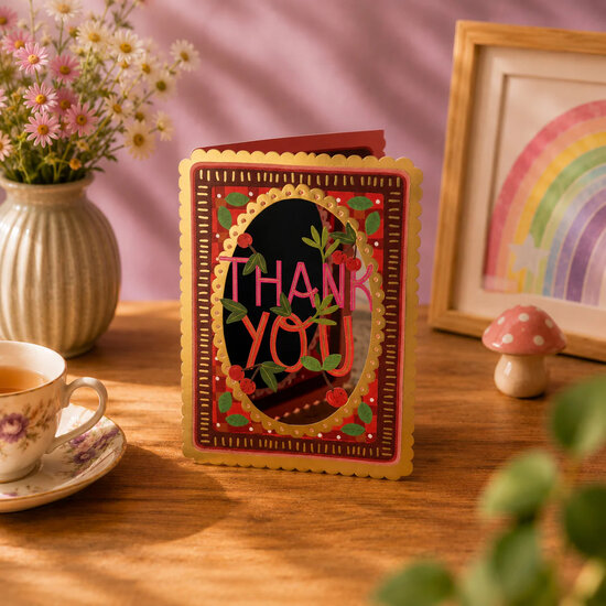AL332 Laser uitgesneden wenskaart - thank you