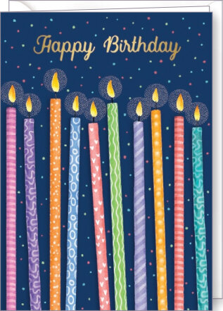 D197 - wenskaart Rosie Hilyer - happy birthday - kaarsjes | Code5 | Mano cards groothandel