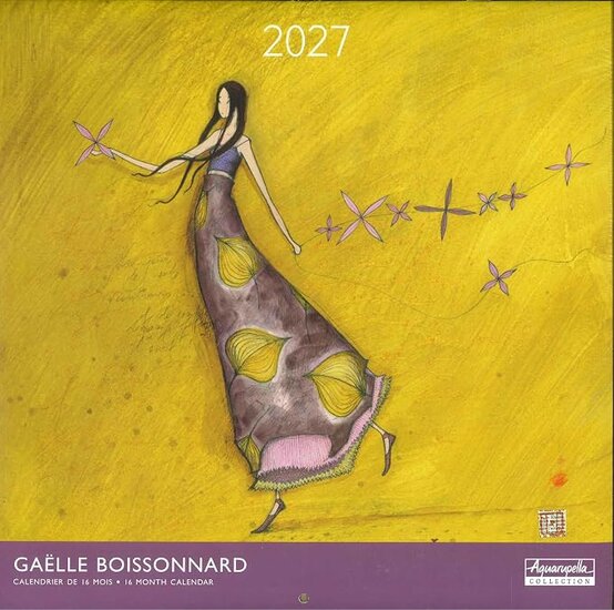 CAL25404 kalender 2026-2027 gaelle boissonnard - geel - 16 maanden | Mano cards groothandel