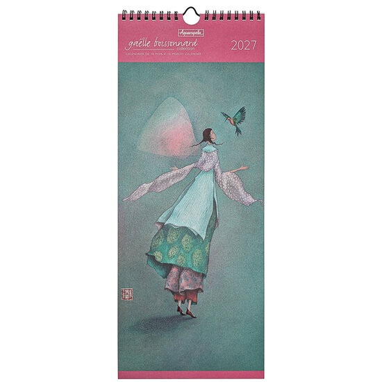 CAL25527 lange kalender 2026-2027 gaelle boissonnard - roze, blauw - 16 maanden | Mano cards groothandel
