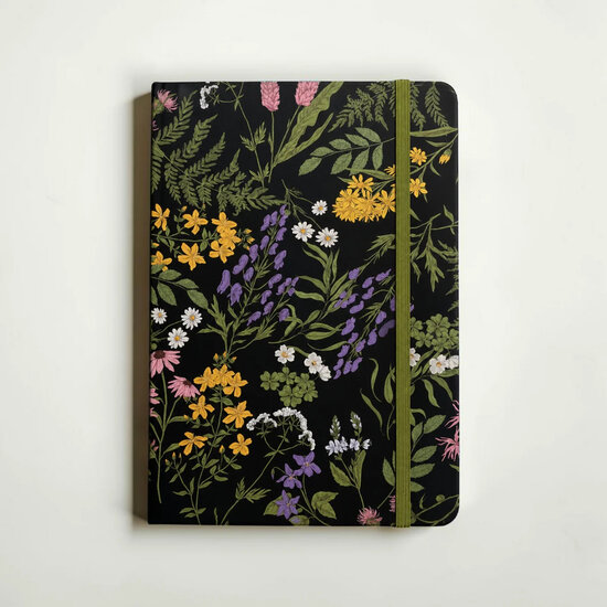 VOL2 - luxe notitieboek A5 (14,8 x 21 cm) - middernacht tuin
