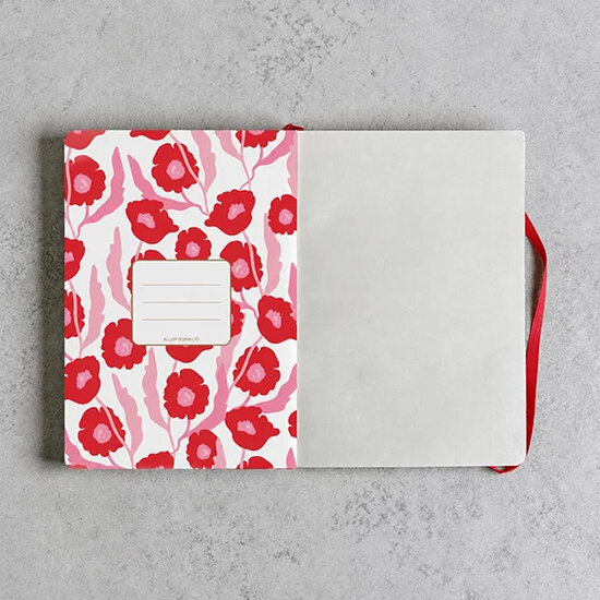 VOL3 - luxe notitieboek A5 (14,8 x 21 cm) - papaver