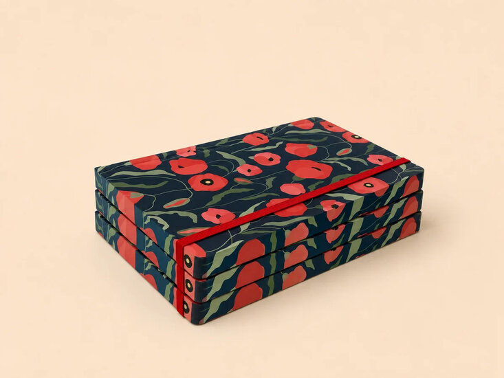 VOL3 - luxe notitieboek A5 (14,8 x 21 cm) - papaver