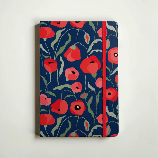 VOL3 - luxe notitieboek A5 (14,8 x 21 cm) - papaver