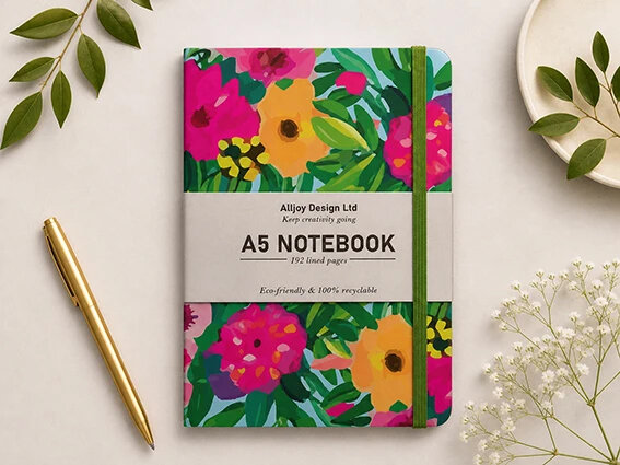 VOL5 - luxe notitieboek A5 (14,8 x 21 cm) - zomerbloemen| Mano cards groothandel