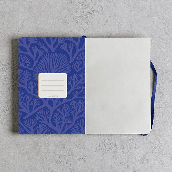 VOL6 - luxe notitieboek A5 (14,8 x 21 cm) - blauw koraal
