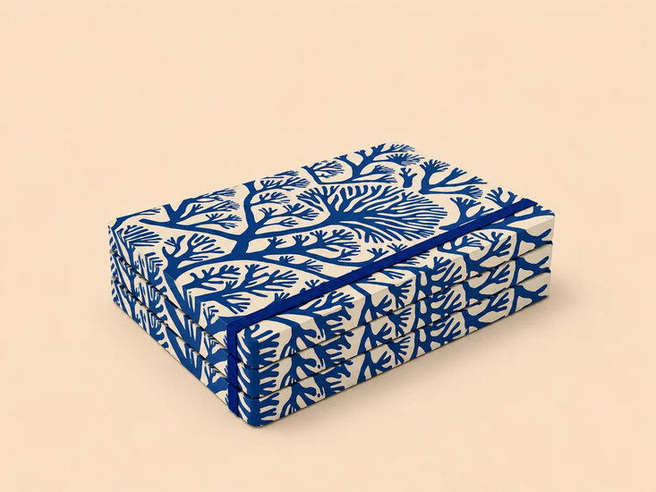 VOL6 - luxe notitieboek A5 (14,8 x 21 cm) - blauw koraal