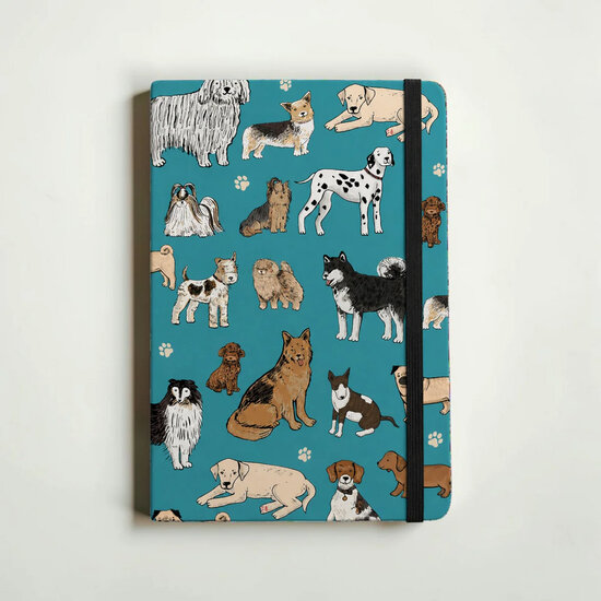 VOL10 - luxe notitieboek A5 (14,8 x 21 cm) -  honden parade