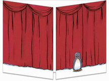 CT076 Cache-Cache uitklapbare kaart -  pinguin - happy birthday