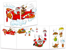 kerst CT129 Cache-Cache uitklapbare kaart - vliegtuig
