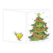 kerst CT102 Cache-Cache uitklapbare kaart - kuikentje en kerstboom