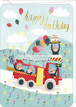 DO044 - wenskaart Laetitia Haas  - happy birthday - brandweer