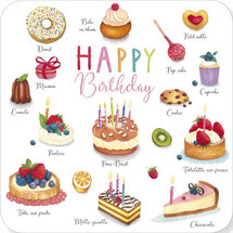 BAR258 Mila kaart - happy birthday - gebak