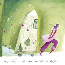 xBS209 Anne-Sophie Rutsaert kerstkaart - voice noël et que dansent les étoiles