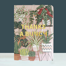 AL114 Laser uitgesneden wenskaart - thanks a bunch - planten