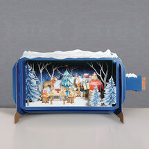 XMIB083 Message in a Bottle kerstkaart - dieren vieren kerst
