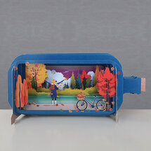MIB215 Message in a Bottle kaart - met fiets en herfstbladeren