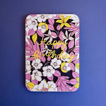 AL185 Laser uitgesneden wenskaart - happy birthday - bloemen