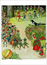 16090 ansichtkaart Elsa Beskow - kinderen en fruit