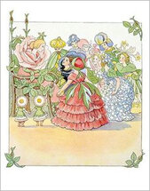 16609 ansichtkaart Elsa Beskow - bloemen mensen