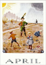 16617 ansichtkaart Elsa Beskow maanden - april