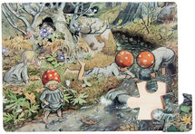 houten puzzel met 15 stukken - Elsa Beskow kabouterkinderen - 373