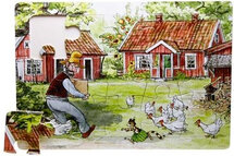 houten puzzel met 15 stukken - Pettson & Findus in de tuin - 375