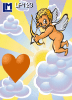 lp123 wisselbeeldkaart - Amor met pijl en boog