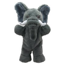 PC006205 Eco Walking Puppet Elephant Olifant - handpop