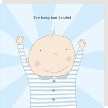 GF459 – rosiemadeathing wenskaart Gin & Frolics - boy bump landed
