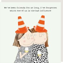 GF528 – rosiemadeathing wenskaart Gin & Frolics - bad influence