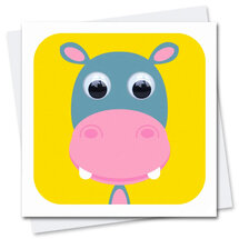 STR026 wenskaart Stripey Cats - safari Herman Hippo