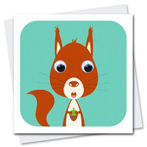 STR049 wenskaart Stripey Cats - bos Pip Squirrel