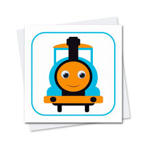 STR400 wenskaart Stripey Cats - vervoer Stevie Steam Train