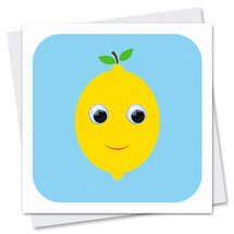 STR913 wenskaart Stripey Cats - fruit en vrienden Lenny Lemon