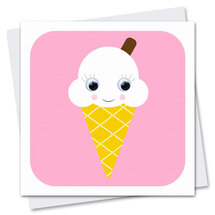 STR902 wenskaart Stripey Cats - fruit en vrienden Irene Icecream