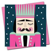 STRc550 kerstkaart Stripey Cats - Norman Nutcracker