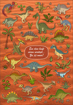 REG015 rode egel zoekopdracht ansichtkaart - dino heeft eieren verstopt