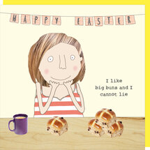 GF383 – Rosie made a thing paaskaart - happy easter - I like big buns