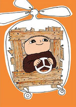 16656 ansichtkaart aja baja, alfons aberg - helikopter