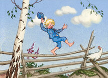 16867 ansichtkaart - Emil op hek