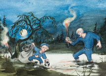 16869 ansichtkaart - Emil, vissen