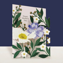AL151 Laser uitgesneden wenskaart - bloemen - Happy mother's day