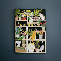 AL214 Laser uitgesneden wenskaart - katten - Happy mother's day