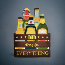 AL216 Laser uitgesneden wenskaart - dad cheers for everything