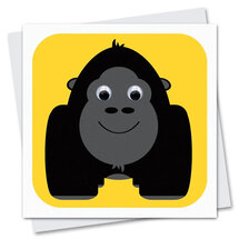 STR067 wenskaart Stripey Cats - Gordon gorilla