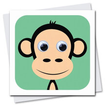 STR103 wenskaart Stripey Cats - Chas chimp - aap